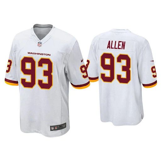 Men Washington Redskins #93 Jonathan Allen Nike White Retired Player Game NFL Jersey